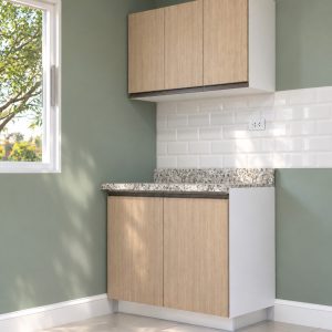 Mueble de cocina con tablero en granito o cuarzo
